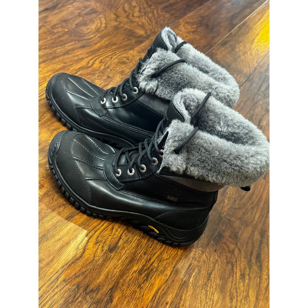 UGG Adirondack II Boots Black Leather & Suede Waterproof Winter Wms 8 EU 39 - Picture 8 of 12